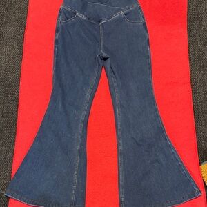 HALARA Dark Blue Flare Jeans